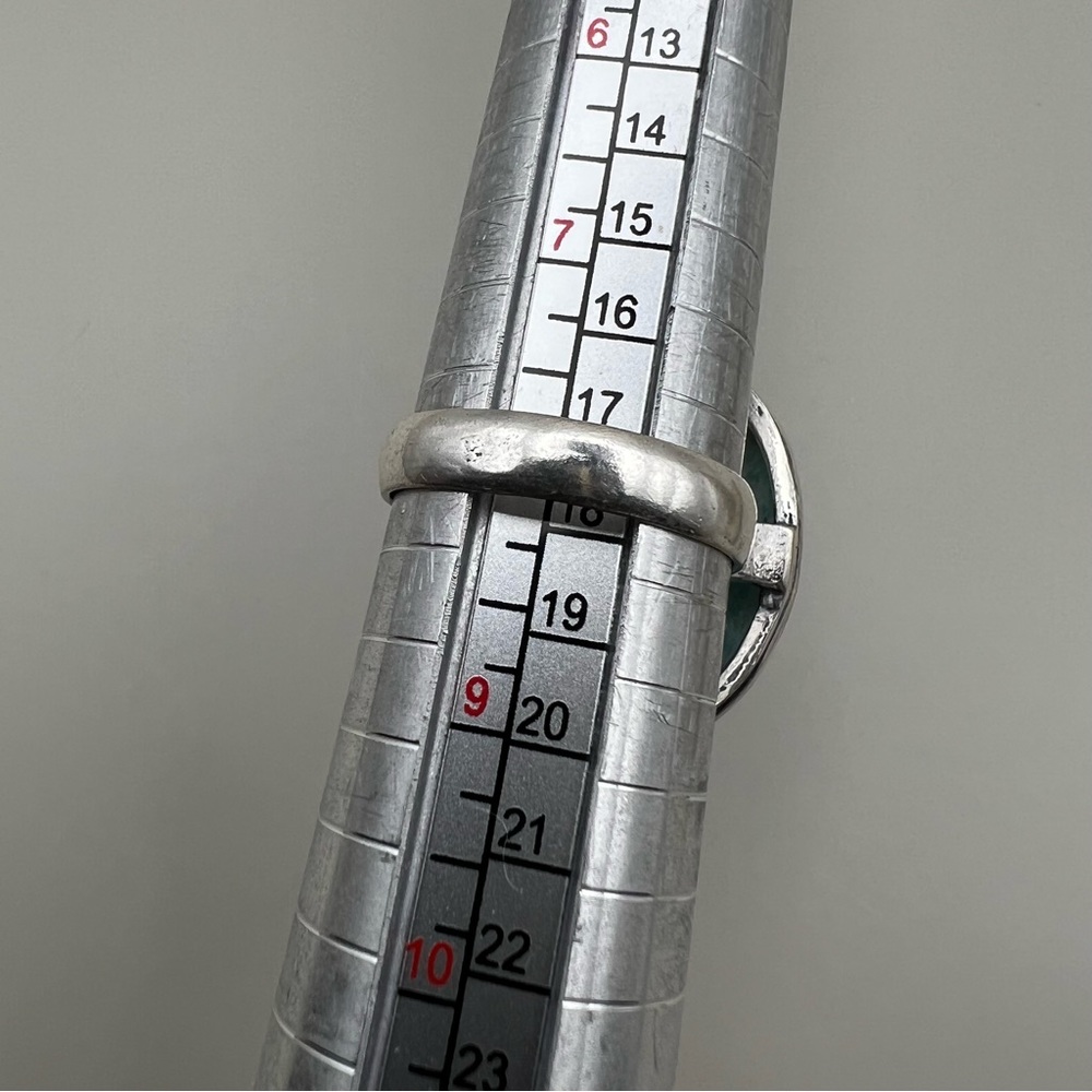 New Amazonite Stone Crystal Silver Overlay Ring S… - image 3